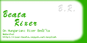 beata rixer business card